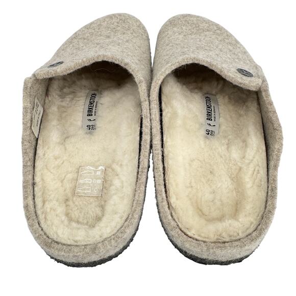 Birkenstock Zermatt Shearling Wool Felt Slip on Mule Eggnog Color Women's 40 - Picture 4 of 10